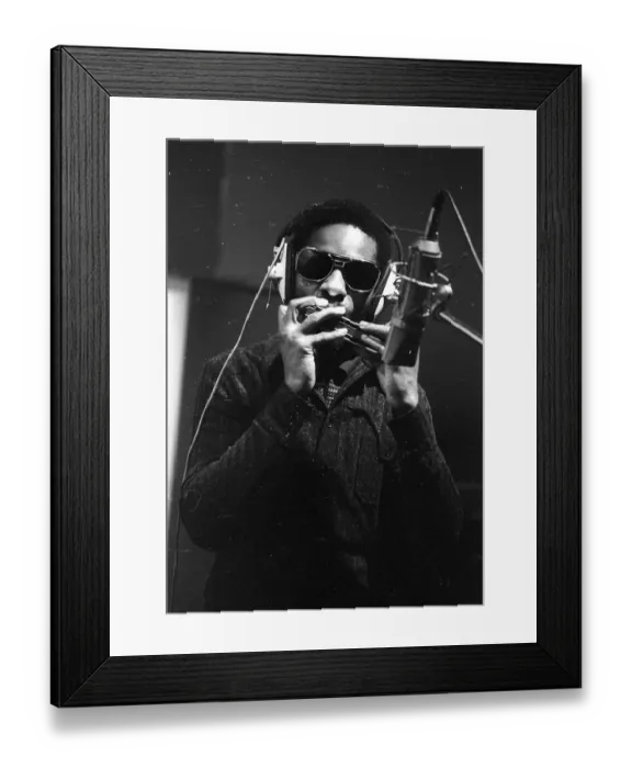 Framed Print : Stevie Wonder Recording Talking Book Framed Print : Stevie Wonder Recording Talking Book