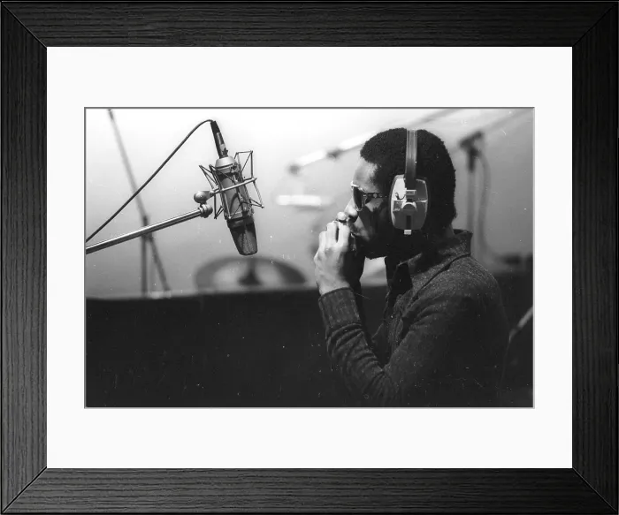 Framed Print : Stevie Wonder Recording Talking Book Framed Print : Stevie Wonder Recording Talking Book