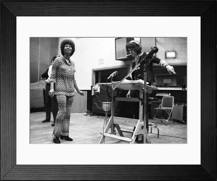 Framed Print : Aretha Franklin Recording Session Framed Print : Aretha Franklin Recording Session