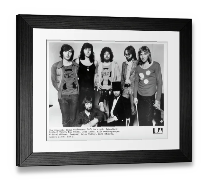Framed Print : Electric Light Orchestra 1973 Lineup Portrait Framed Print : Electric Light Orchestra 1973 Lineup Portrait