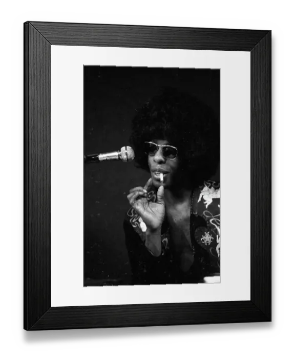 Framed Print : Sly Stone On The Mic Framed Print : Sly Stone On The Mic