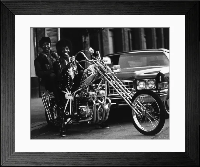 Framed Print : Sly Stone and Bubba Banks On A Motorcylce Framed Print : Sly Stone and Bubba Banks On A Motorcylce