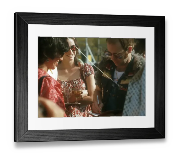 Framed Print : Elton John 1974 Tour Party Framed Print : Elton John 1974 Tour Party