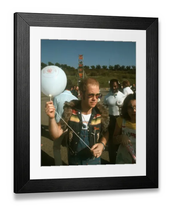 Framed Print : Elton John 1974 Tour Party