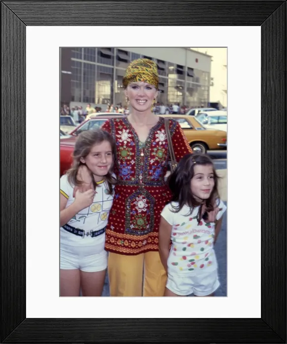 Framed Print : Connie Stevens Attends an Event with her Daughters Framed Print : Connie Stevens Attends an Event with her Daughters