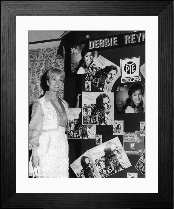Framed Print : Debbie Reynolds PYE Album Release Display