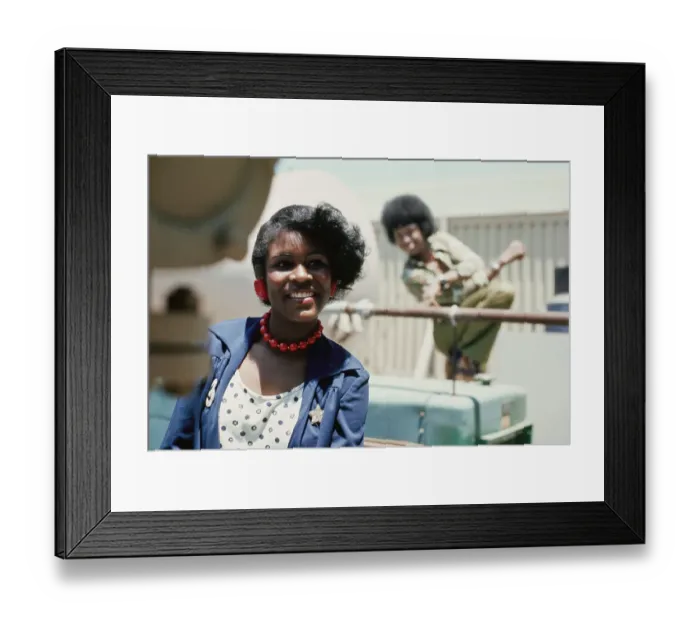 Framed Print : Right On! Fashion Shoot, 1974 Framed Print : Right On! Fashion Shoot, 1974