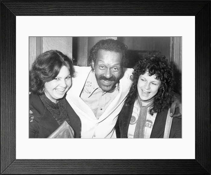 Framed Print : Chuck Berry Portrait With Fans Framed Print : Chuck Berry Portrait With Fans