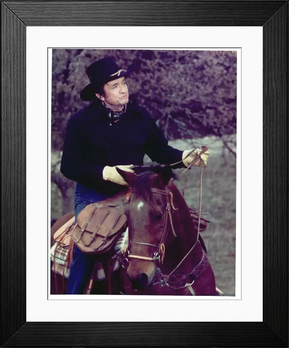 Framed Print : Johnny Cash Rides A Horse Framed Print : Johnny Cash Rides A Horse