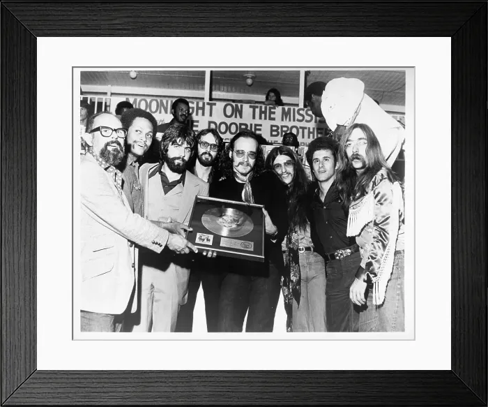 Framed Print : Doobie Brothers Receive Gold Record For Stampede Framed Print : Doobie Brothers Receive Gold Record For Stampede