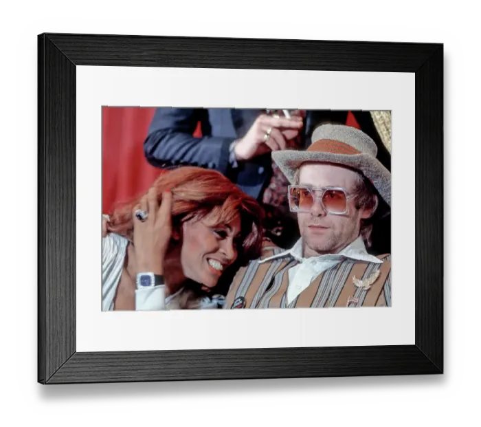 Framed Print : Tina & Elton At Tommy Press Conference