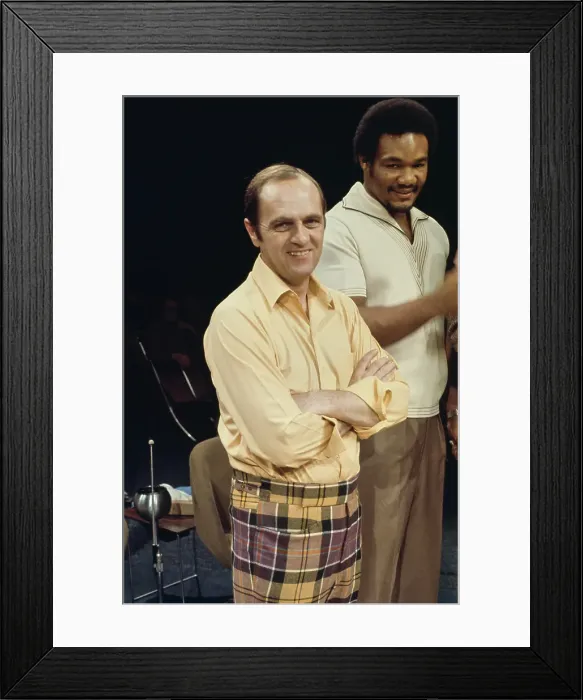 Framed Print : Bob Newhart And George Foreman - Celebrity Bowling Framed Print : Bob Newhart And George Foreman - Celebrity Bowling