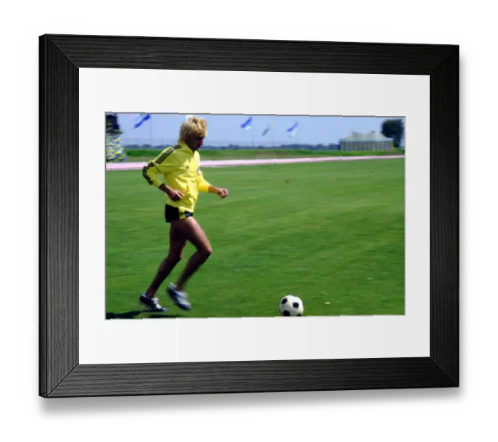 Framed Print : Playing American Soccer /  English Football