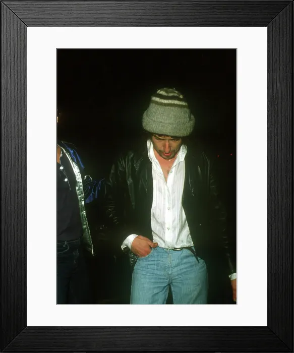 Framed Print : Bob Dylan Wearing a Cap