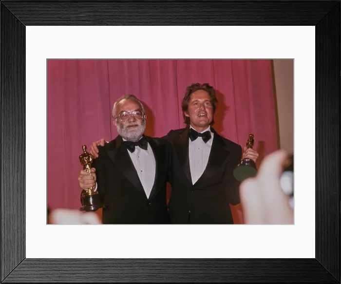 Framed Print : Michael Douglas and Saul Zaentz Framed Print : Michael Douglas and Saul Zaentz