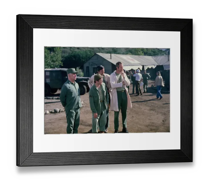 Framed Print : Harry, Gary, Alan And Mike - M*A*S*H Production Framed Print : Harry, Gary, Alan And Mike - M*A*S*H Production