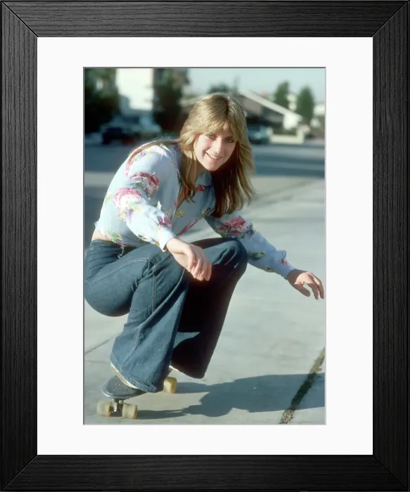 Framed Print : Drummer Sandy West of the rock band The Runaways Framed Print : Drummer Sandy West of the rock band The Runaways