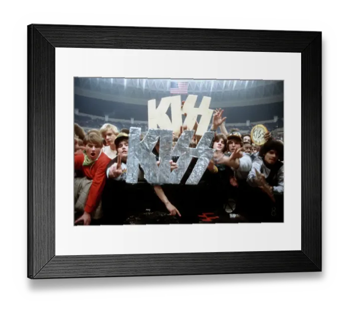 Framed Print : Kiss Fans. CIRCA 1977: Fans of the rock and roll band Kiss at a show in circa 1977 Framed Print : Kiss Fans. CIRCA 1977: Fans of the rock and roll band Kiss at a show in circa 1977