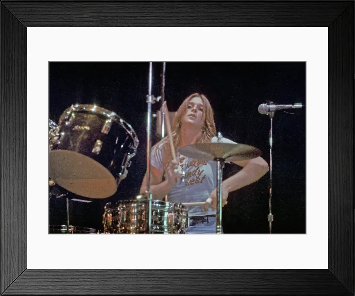 Framed Print : Drummer Sandy West of the rock band The Runaways Framed Print : Drummer Sandy West of the rock band The Runaways