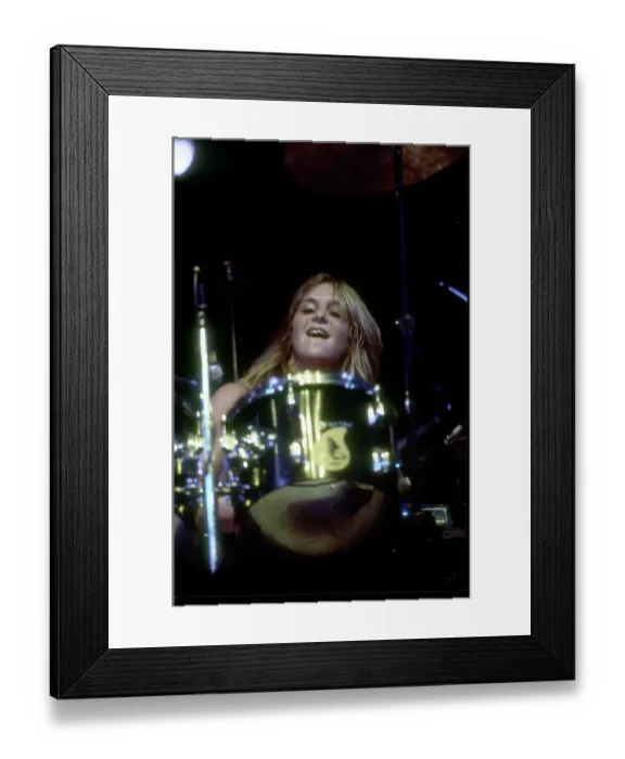Framed Print : Drummer Sandy West of the rock band The Runaways Framed Print : Drummer Sandy West of the rock band The Runaways
