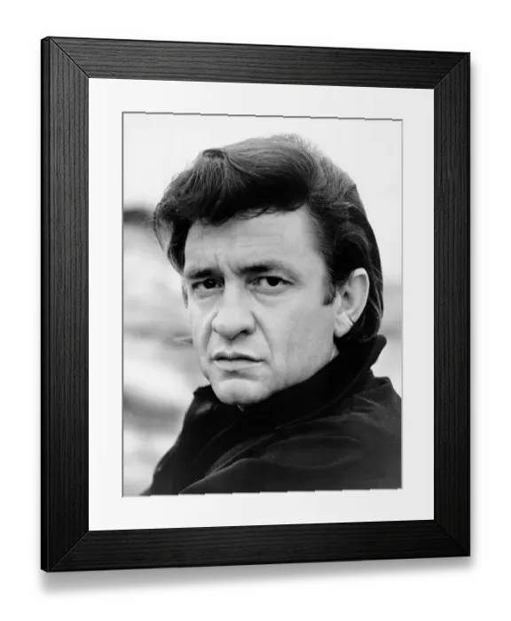 Framed Print : Johnny Cash Headshot