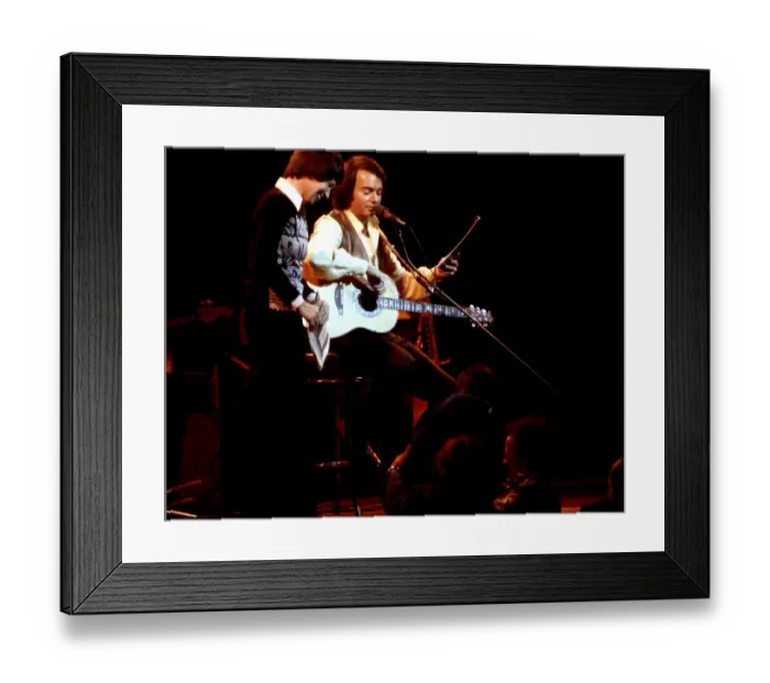 Framed Print : Neil Diamond Playing Acoustic