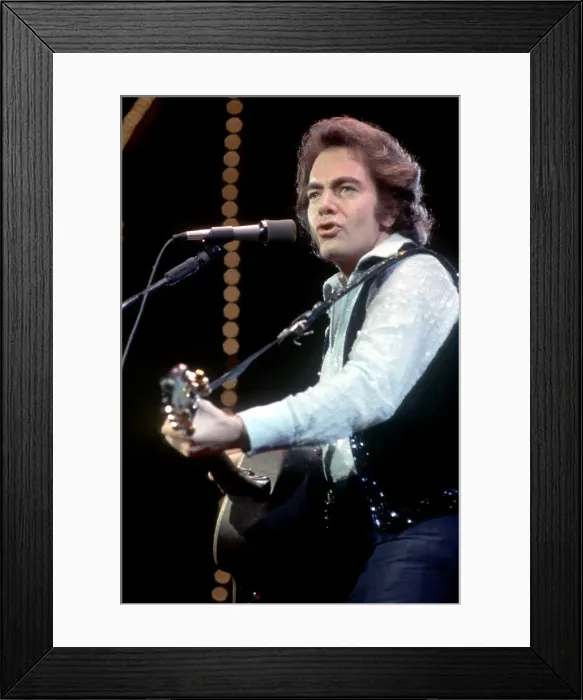Framed Print : Neil Diamond Playing Acoustic Framed Print : Neil Diamond Playing Acoustic