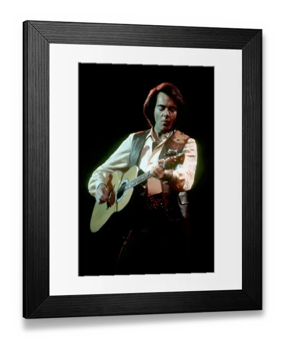 Framed Print : Neil Diamond Playing Acoustic Framed Print : Neil Diamond Playing Acoustic