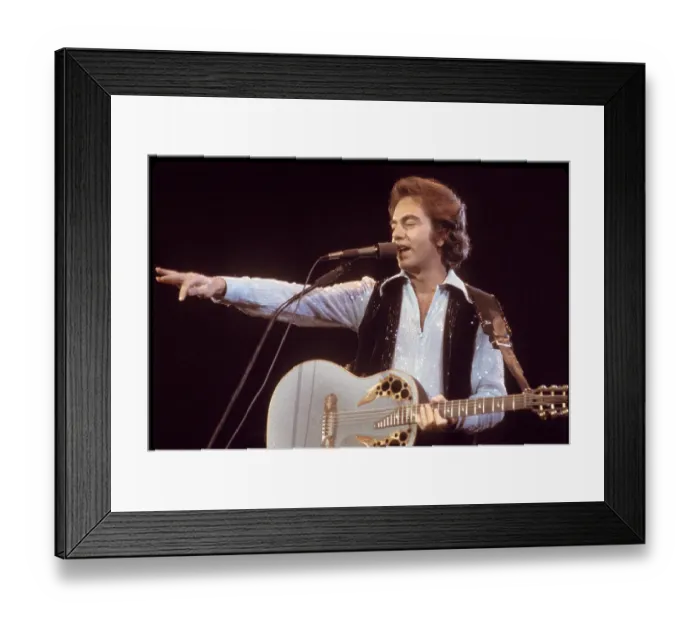 Framed Print : Neil Diamond Playing Acoustic Framed Print : Neil Diamond Playing Acoustic