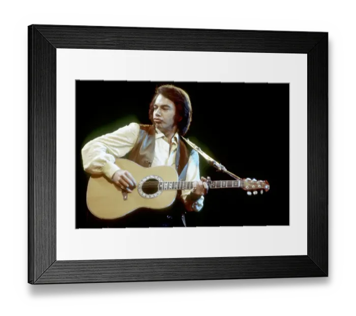Framed Print : Neil Diamond Playing Acoustic Framed Print : Neil Diamond Playing Acoustic