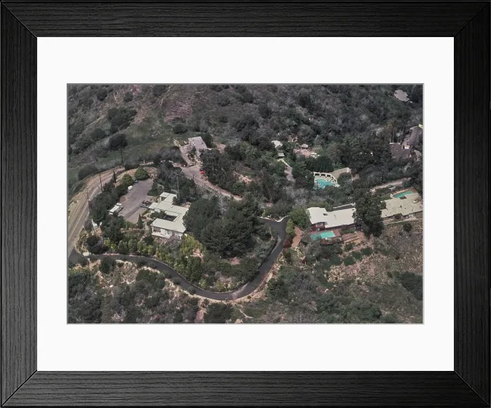 Framed Print : Aerial View Of Jack Nicholson's Mulholland Drive Property, 1977 Framed Print : Aerial View Of Jack Nicholson's Mulholland Drive Property, 1977
