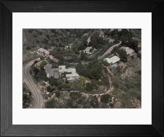 Framed Print : Aerial View Of Jack Nicholson's Mulholland Drive Property, 1977 Framed Print : Aerial View Of Jack Nicholson's Mulholland Drive Property, 1977