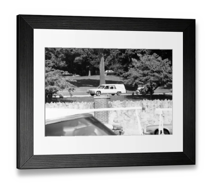 Framed Print : Elvis Presley's funeral procession Framed Print : Elvis Presley's funeral procession