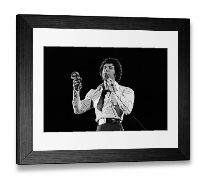 Framed Print : Tom Jones. ATLANTA - SEPTEMBER 16: Welsh singer Tom Jones holds some women's Framed Print : Tom Jones. ATLANTA - SEPTEMBER 16: Welsh singer Tom Jones holds some women's