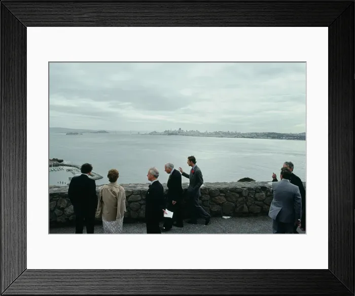 Framed Print : Prince Charles Admires Landscape In San Francsico Framed Print : Prince Charles Admires Landscape In San Francsico