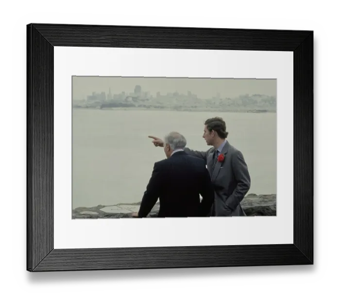 Framed Print : Prince Charles Admires Landscape In San Francsico Framed Print : Prince Charles Admires Landscape In San Francsico