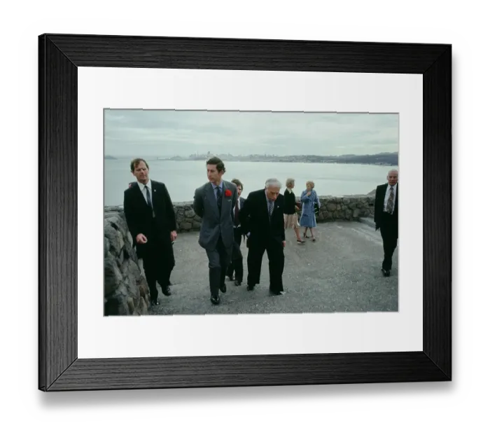 Framed Print : Prince Charles Admires Landscape In San Francsico Framed Print : Prince Charles Admires Landscape In San Francsico