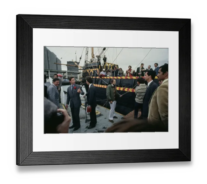 Framed Print : Prince Charles Visits The Golden Hind Framed Print : Prince Charles Visits The Golden Hind