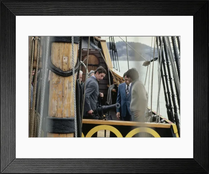 Framed Print : Prince Charles Visits The Golden Hind Framed Print : Prince Charles Visits The Golden Hind