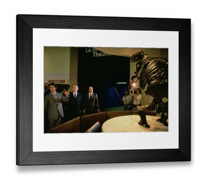 Framed Print : Prince Charles Visits La Brea Tar Pits and Museum Framed Print : Prince Charles Visits La Brea Tar Pits and Museum