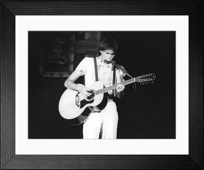 Framed Print : Neil Young Performing Framed Print : Neil Young Performing