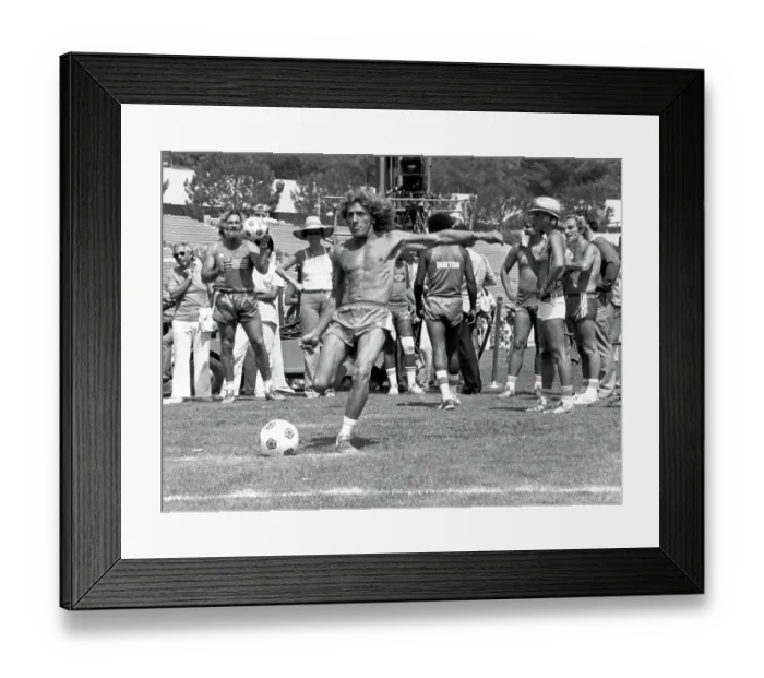 Framed Print : Roger Daltrey Playing Soccer Framed Print : Roger Daltrey Playing Soccer