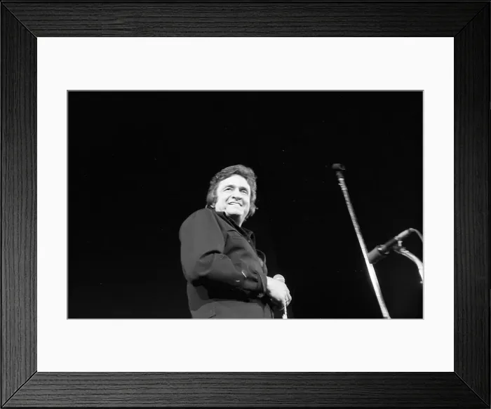 Framed Print : Johnny Cash Performing In Anaheim Framed Print : Johnny Cash Performing In Anaheim