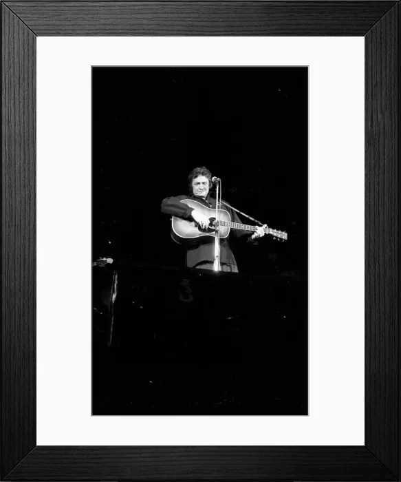 Framed Print : Johnny Cash Performing In Anaheim Framed Print : Johnny Cash Performing In Anaheim