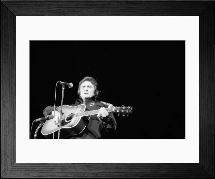 Framed Print : Johnny Cash Performing In Anaheim Framed Print : Johnny Cash Performing In Anaheim