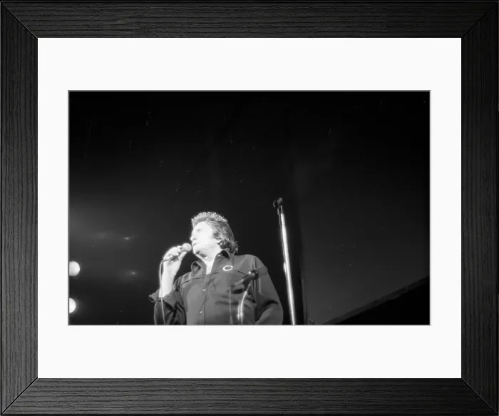Framed Print : Johnny Cash Performing In Anaheim Framed Print : Johnny Cash Performing In Anaheim