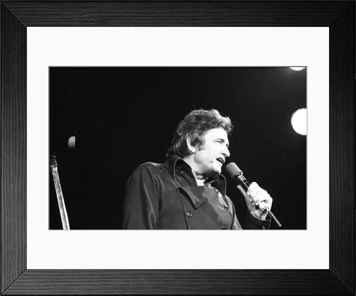 Framed Print : Johnny Cash Performing In Anaheim Framed Print : Johnny Cash Performing In Anaheim