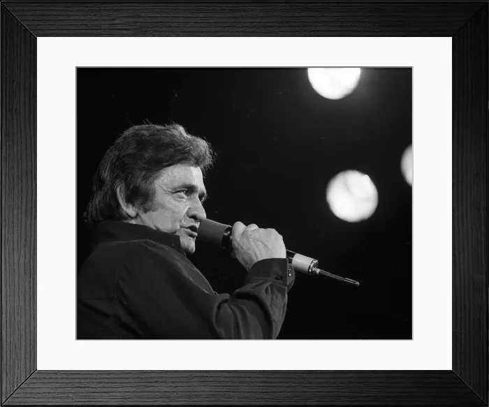 Framed Print : Johnny Cash Performing In Anaheim Framed Print : Johnny Cash Performing In Anaheim