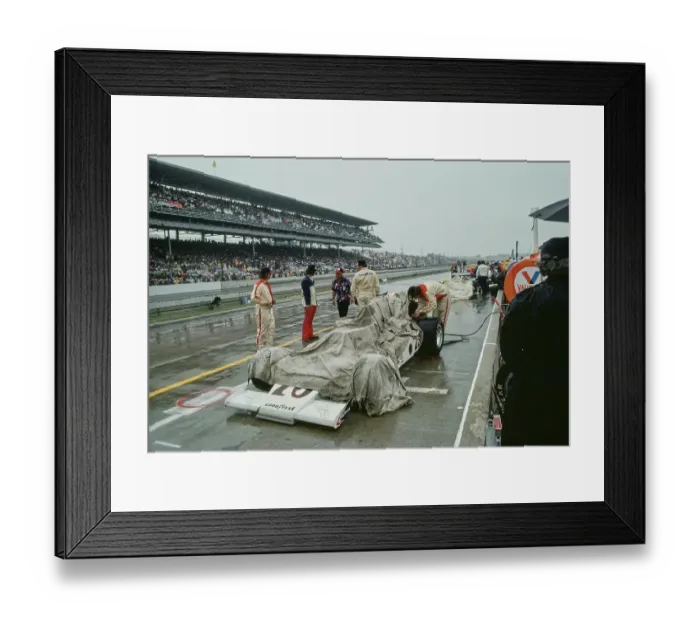 Framed Print : Rain At Indianapolis 500, 1978