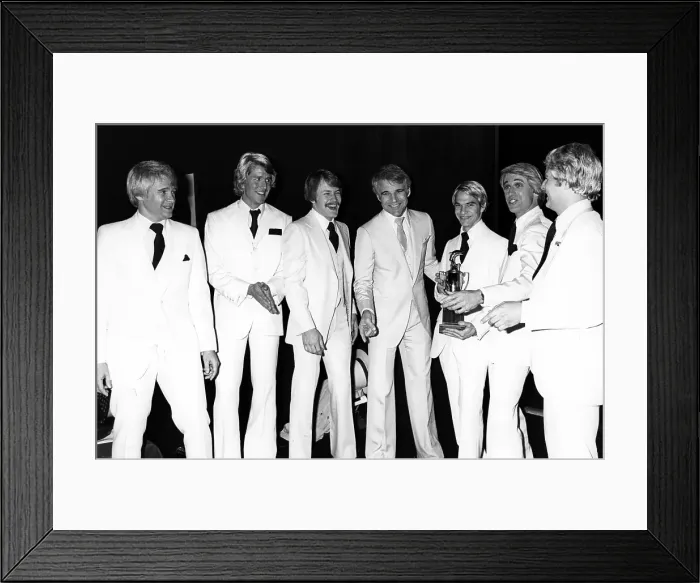 Framed Print : Steve Martin With Look-A-Likes At An Event Framed Print : Steve Martin With Look-A-Likes At An Event